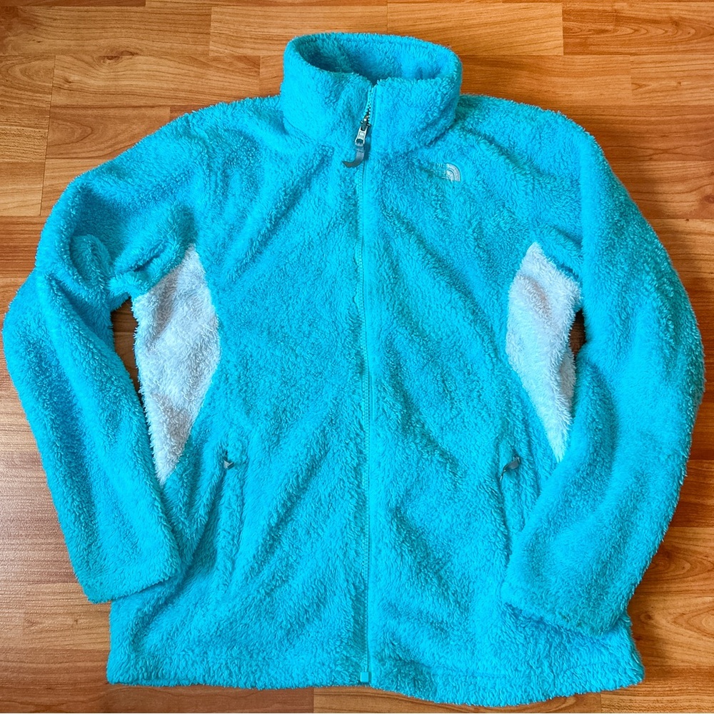 The North Face Youth Girls XLarge 18 Blue Full Zip Soft Fuzzy Fleece Jacket